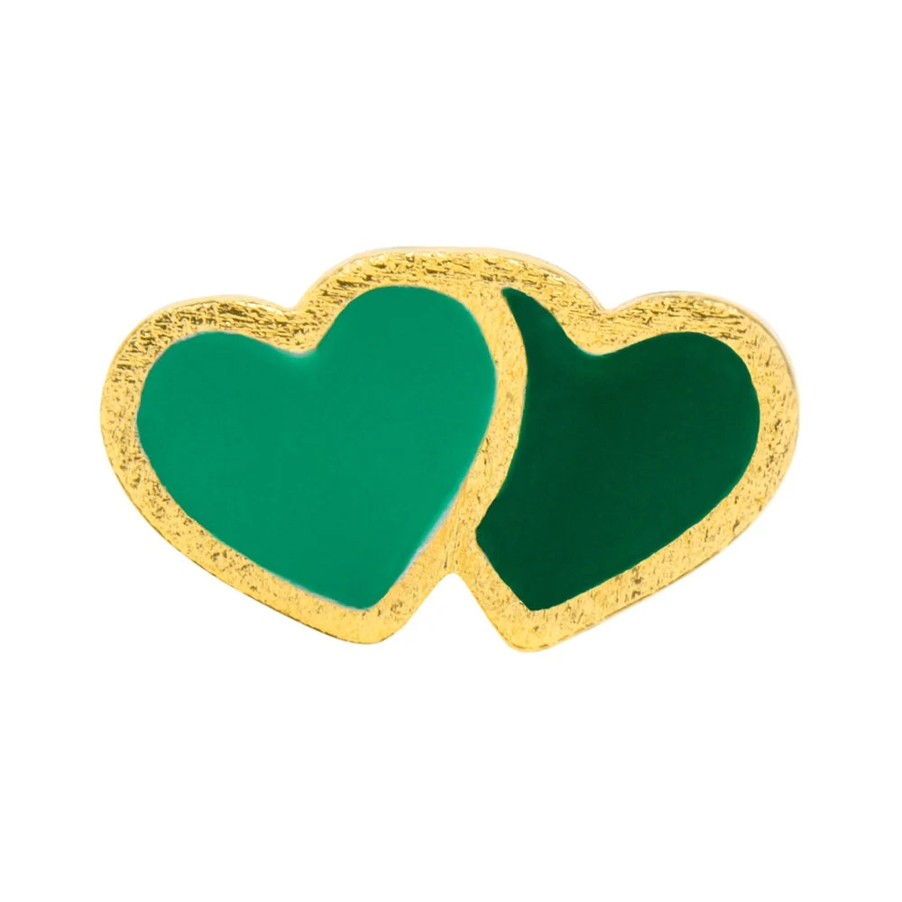 2Hearts Ørering - Forgyldt Messing fra LULU Copenhagen