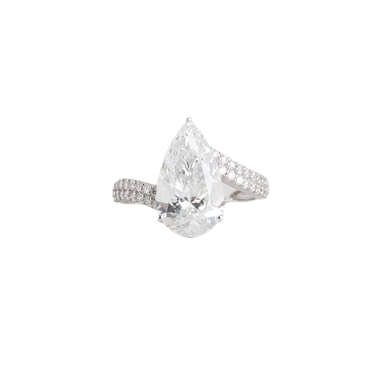 Classic Solitairering 4,58 ct. - 14 kt.  Hvidguld