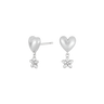 Hjerte/Blomst Ørestikker - Rhod. Sølv fra Siersbøl