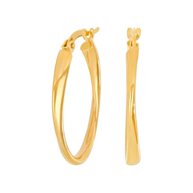 Oval guldcreoler  - 8 kt. Guld fra Gold Essentials