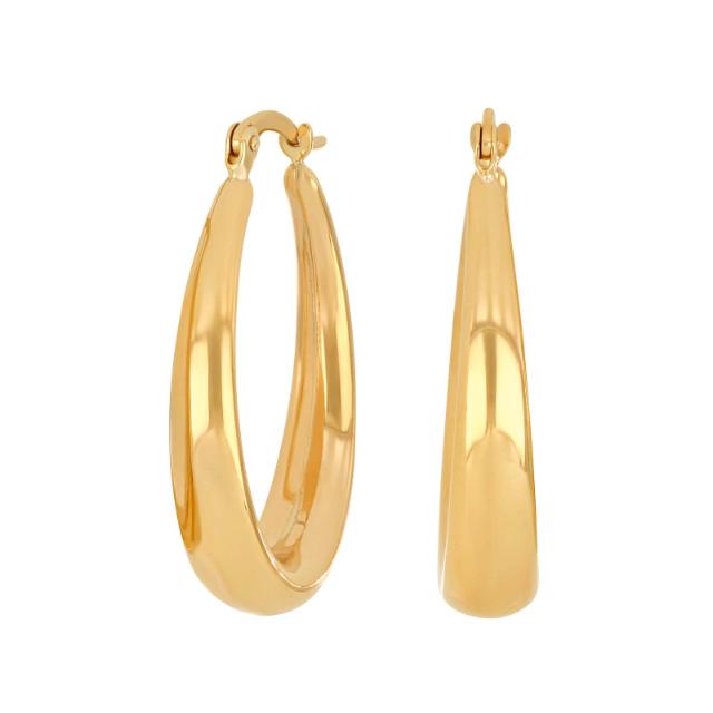 Oval guldcreoler  - 8 kt. Guld fra Gold Essentials