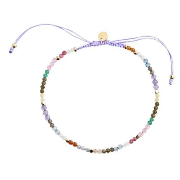 Rainbow Mix and Violet Ribbon Armbånd - Forgyldt fra Stine A Jewelry