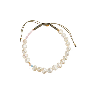 Perlie Cream Armbånd - Blå/Pink fra Stine A Jewelry