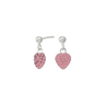 Øreringe Hjerte m. Pink Zirk. - Rhod. Sølv fra Noa Kids
