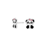 Øreringe Panda m. Emalje - Rhod. Sølv fra Noa Kids