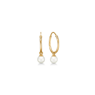 Orbit Pearl creoler - 8 kt. Guld fra Mads Z White Label Guld