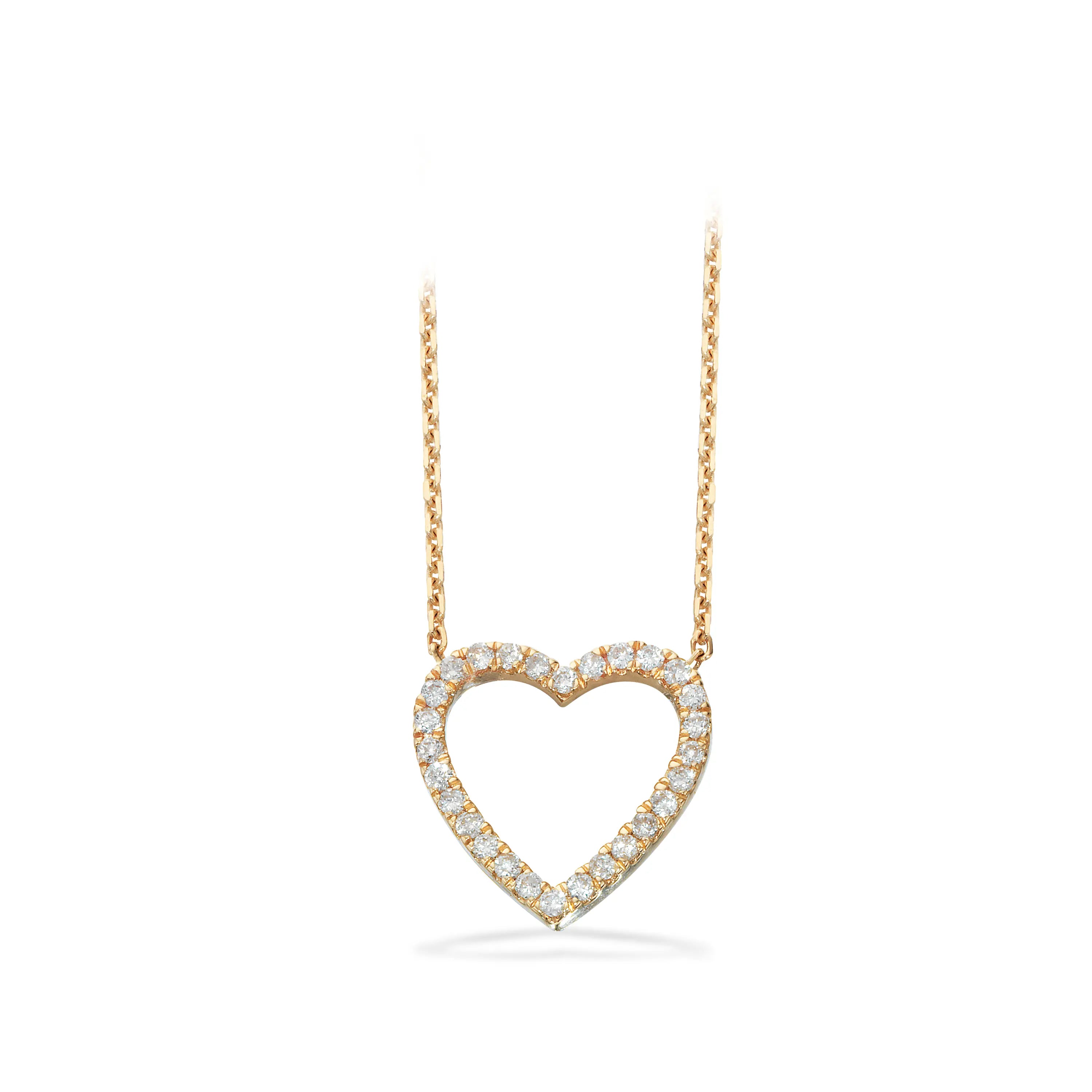 Collier hjerte 0,09 H-W/SI 14 kt. rødguld fra Scrouples Jewellery