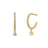 Sparkle hoops mini dangling stones - Forgyldt fra Bybiehl