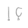 Sparkle hoops mini dangling stones - Sølv fra Bybiehl