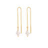 Pearl Cluster Dangling Øreringe - Forgyldt fra Bybiehl