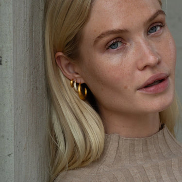Ocean Flow Hoops Large - Forgyldt