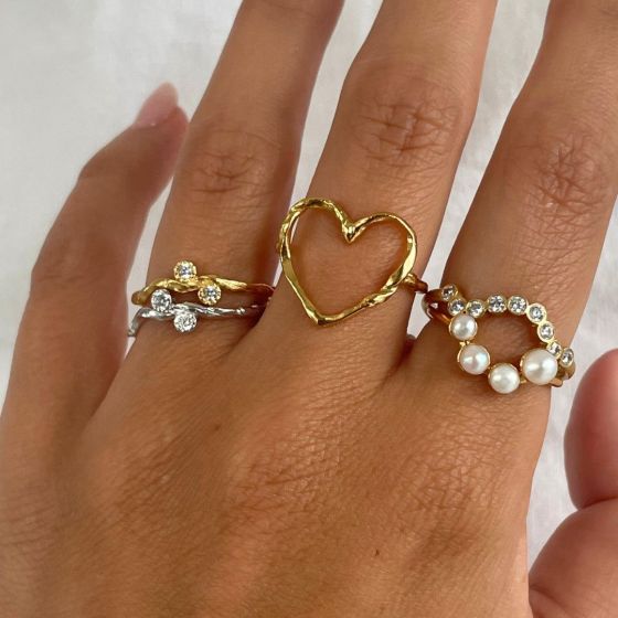 Funky Heart Ring - Forgyldt fra Stine A Jewelry