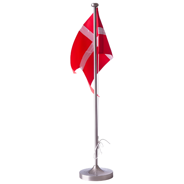 Flagstang med krydsfod 27 cm - Fortinnet fra Noa Kids