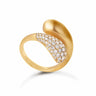 Ocean Flow Duo Ring Sparkle - Forgyldt fra Bybiehl