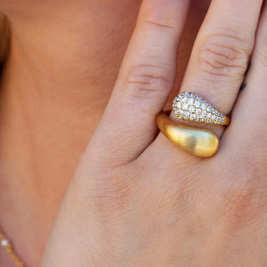 Ocean Flow Duo Ring Sparkle - Forgyldt fra Bybiehl