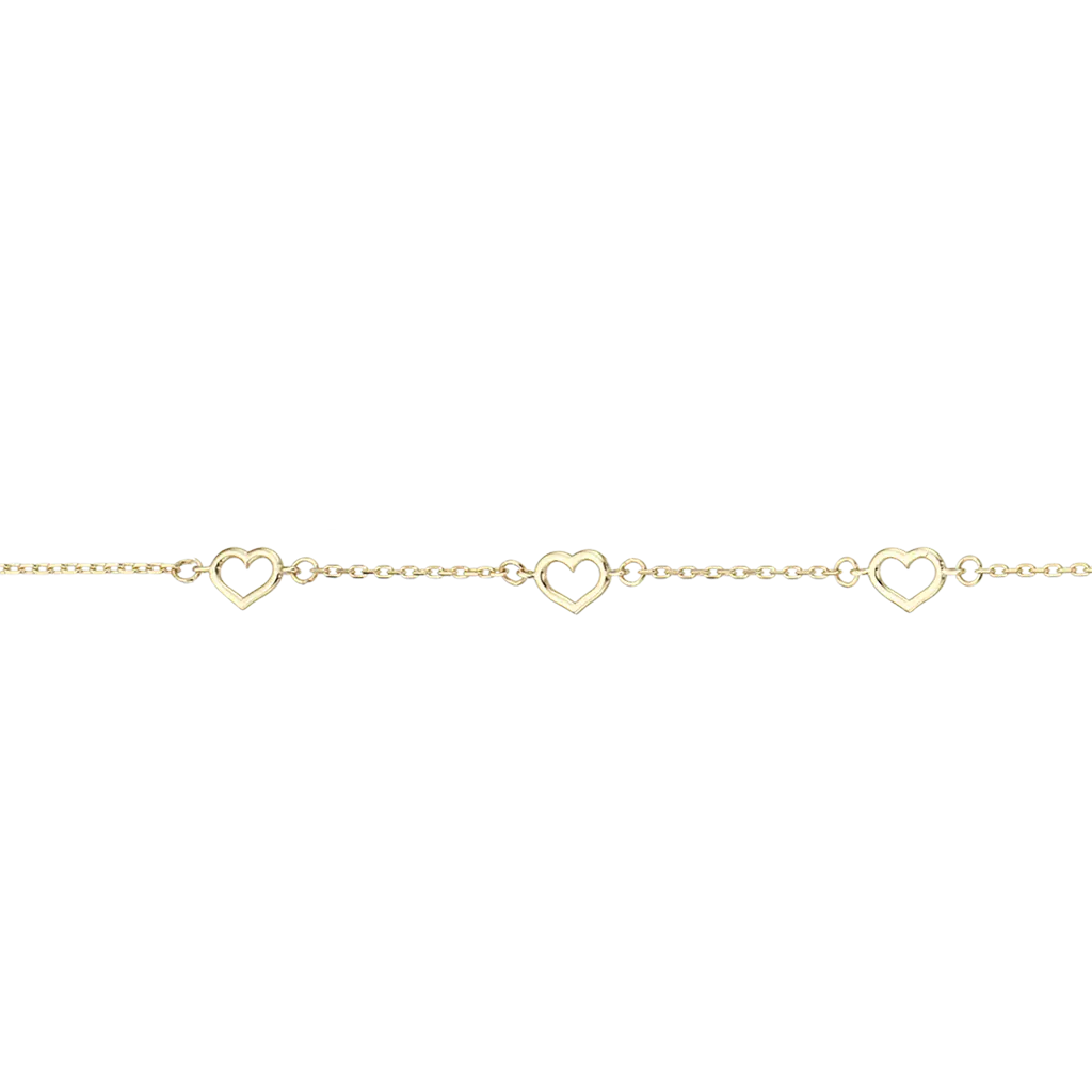 Armbånd hjerter - 8 kt. fra Scrouples Jewellery