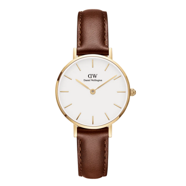 Petite St Mawes 28 mm - Guld/Hvid fra Daniel Wellington