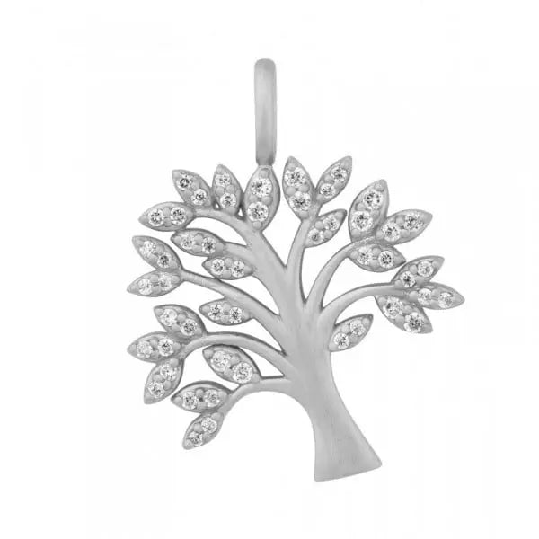 Tree of life sparkle vedhæng - Sølv fra Bybiehl