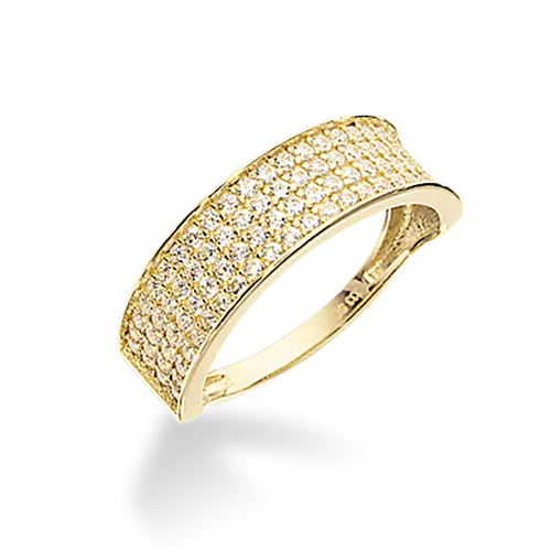 Ring m. zirkoner - 8 kt. Guld fra Scrouples Jewellery