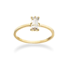Baguette ring m. syn. cubic zirkonia - 8 kt. Guld fra Scrouples Jewellery