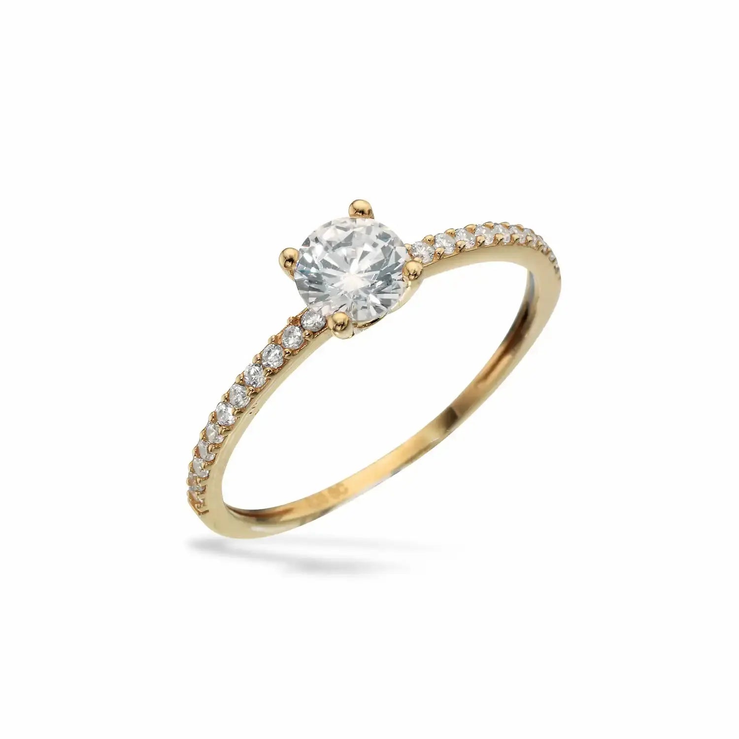 Ring syn. cubic zirkonia - 8 kt. Guld fra Scrouples Jewellery