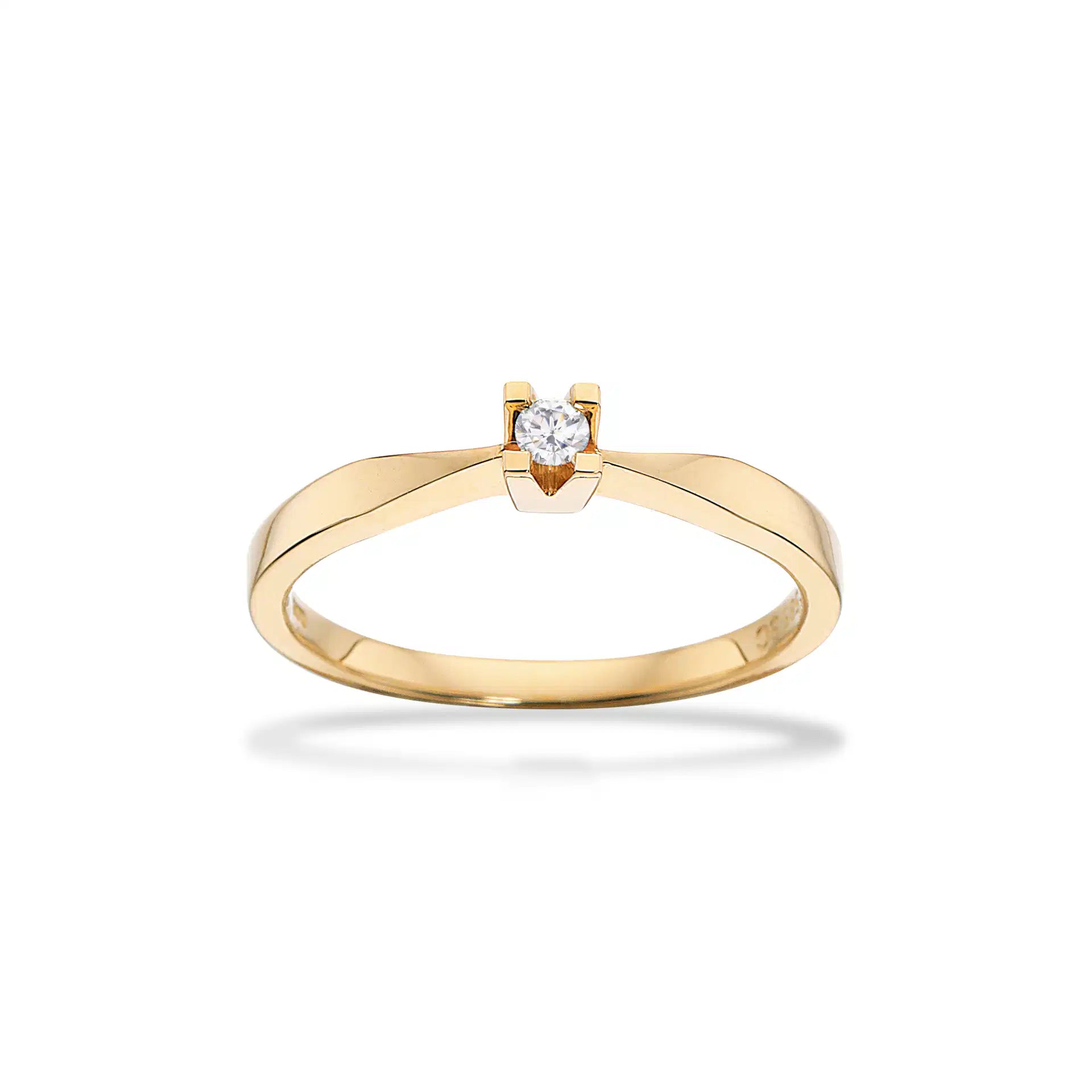 Kleopatra Ring m. 0,05 ct. H-W/SI - 14 kt. Guld fra Scrouples Kleopatra