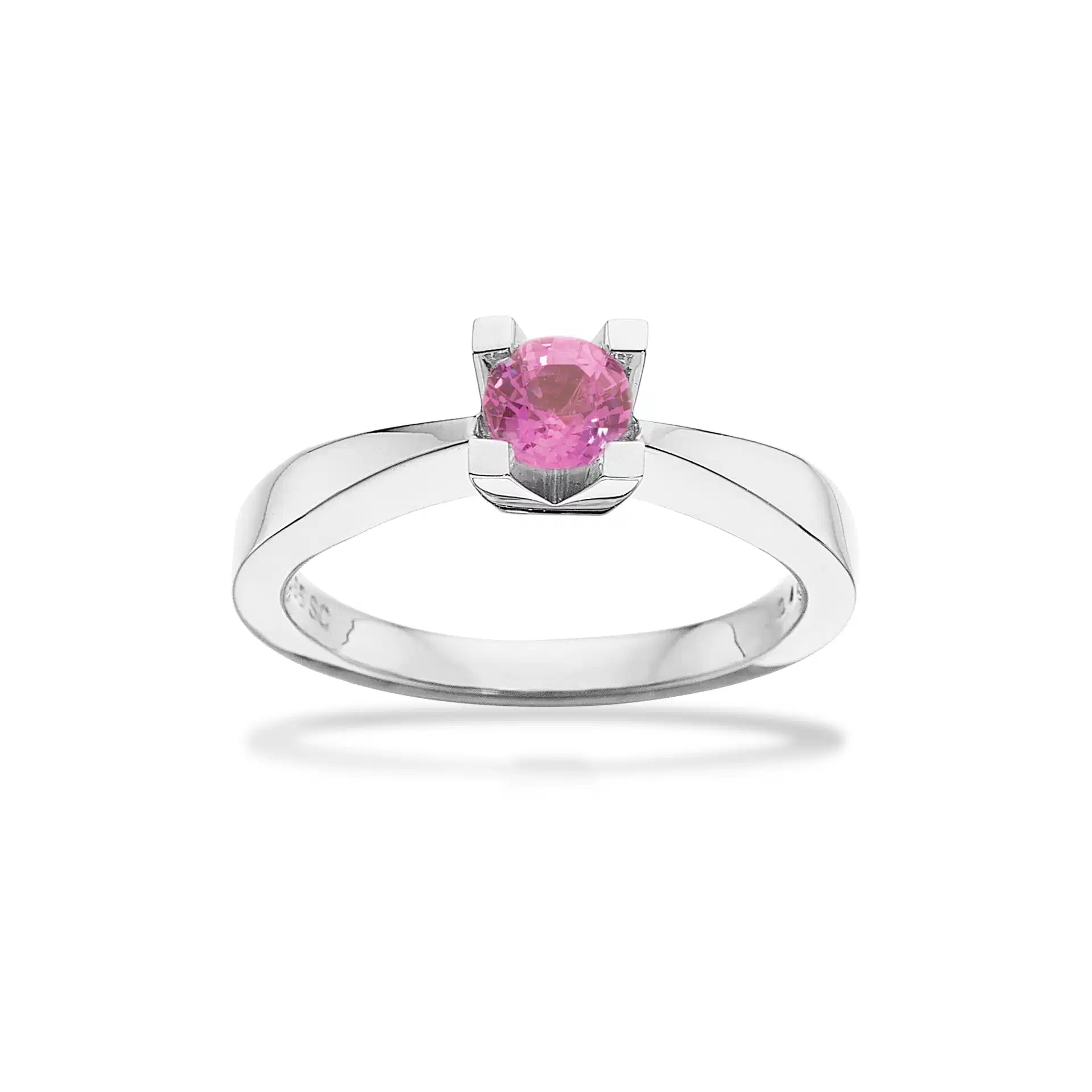 Kleopatra Ring m. Pink Safir - 14 kt. Hvidguld fra Scrouples Kleopatra