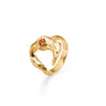 Lunar Ring M. Orange Zirk - Forgyldt Sølv fra Studio Z