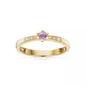 Vida Darling ring 0,10 pink safir 0,04H-W/P1 8 kt fra Scrouples Vida