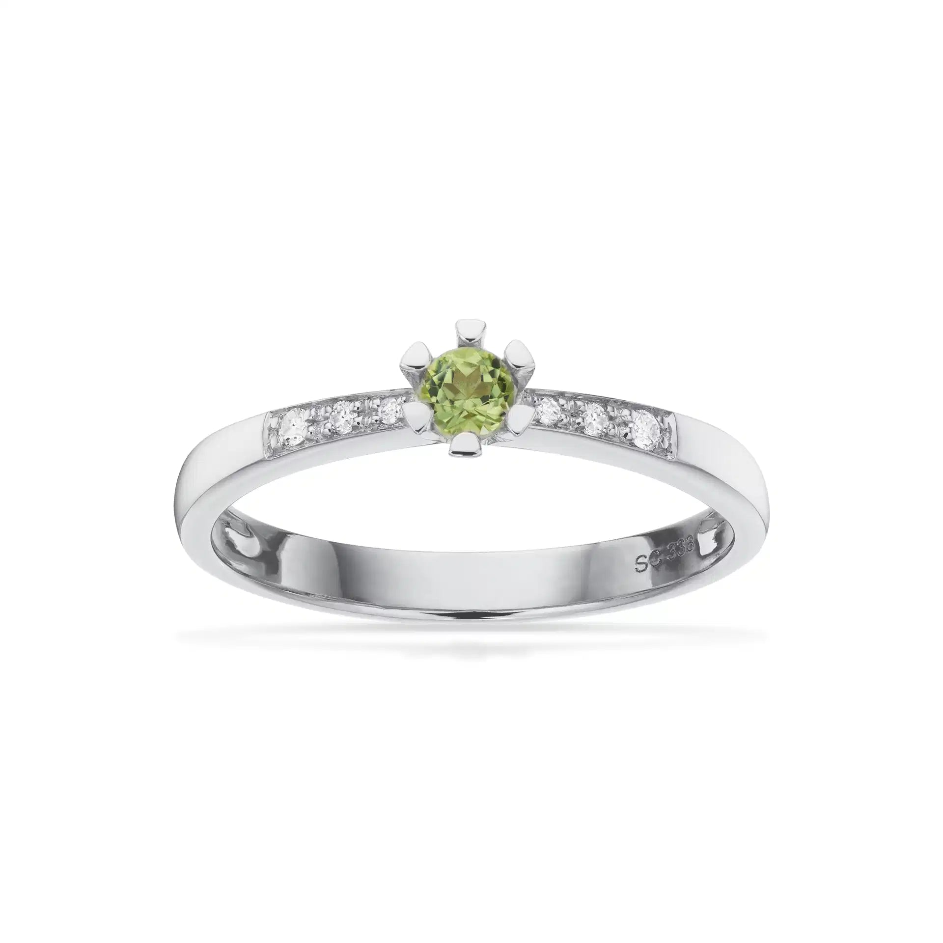 Vida Darling Ring 0,10 ct. +0,04 Peridot - 8 kt. Hvidguld fra Scrouples Vida