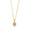 Vedhæng Hjerte m. Pink Zirk. Inkl. Kæde - Forgyldt fra Noa Kids