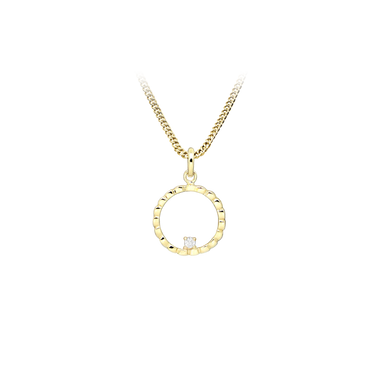 Dot Stone Halskæde - 8 kt. Guld fra Gold Essentials by Plaza