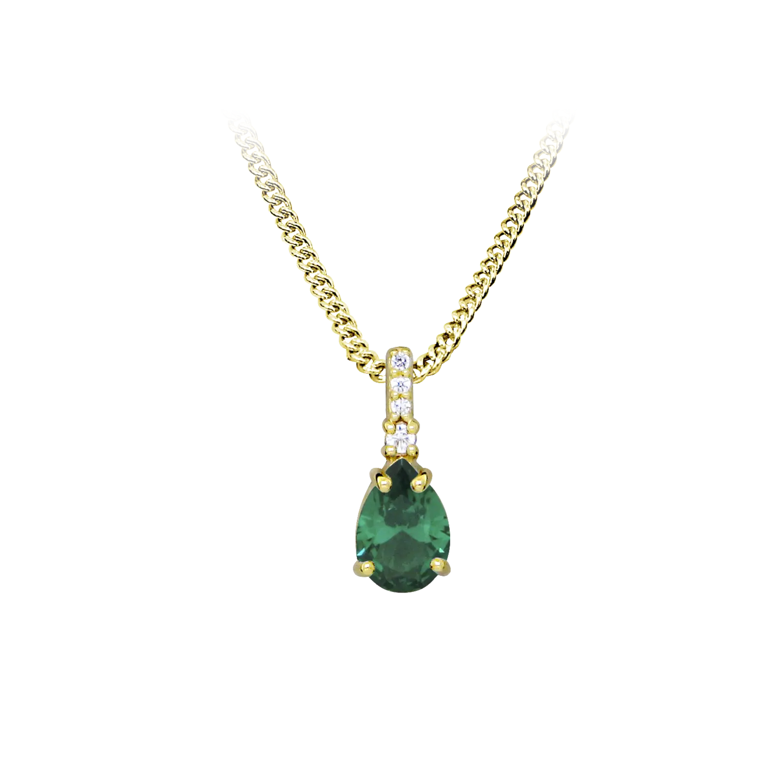 Emerald Nano Halskæde - 8 kt. Guld fra Gold Essentials by Plaza
