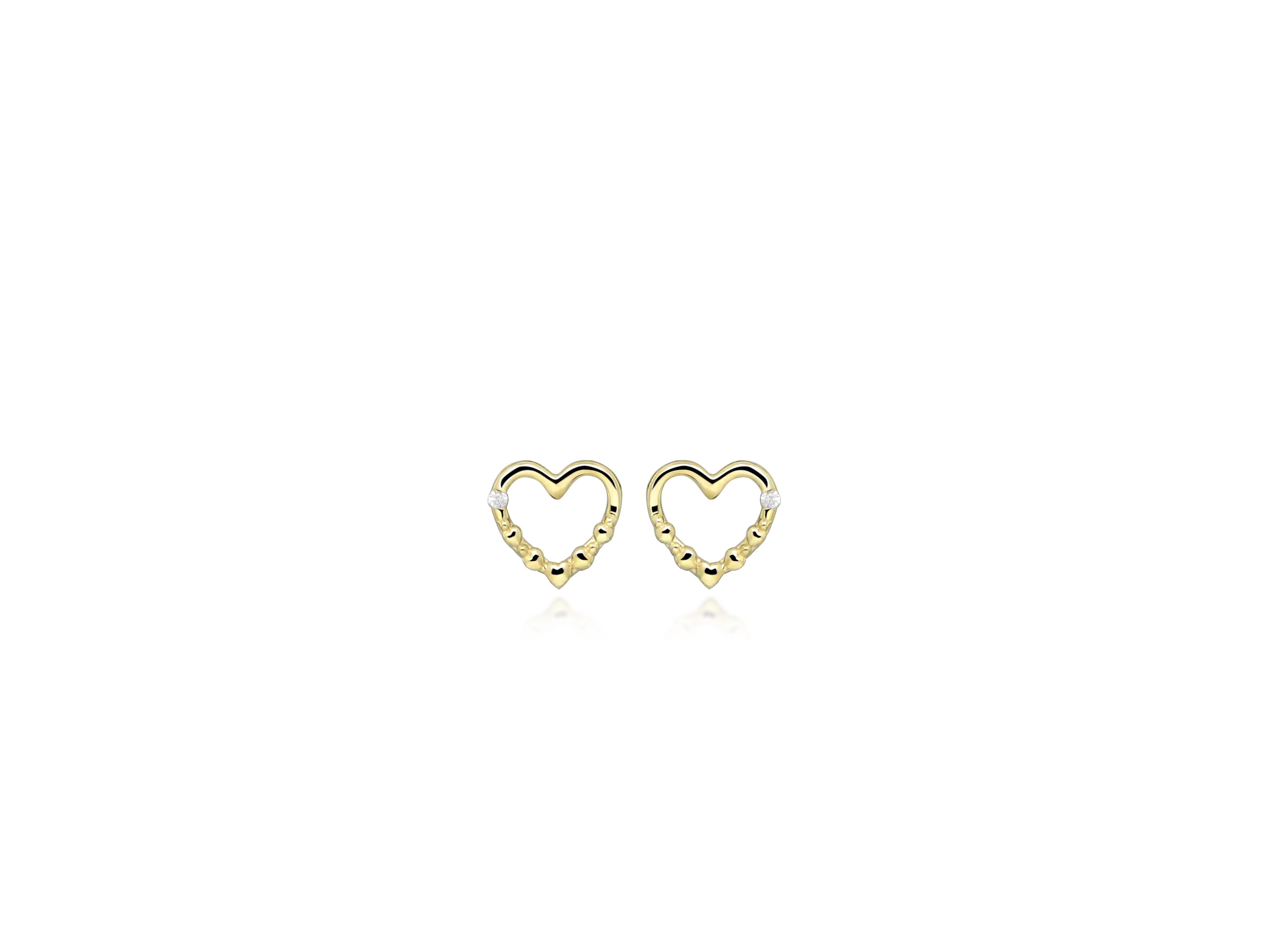 Heart dot ørestikker - 8 kt. fra Gold Essentials by Plaza