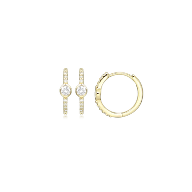 Sparkle creoler - 8 kt. fra Gold Essentials by Plaza