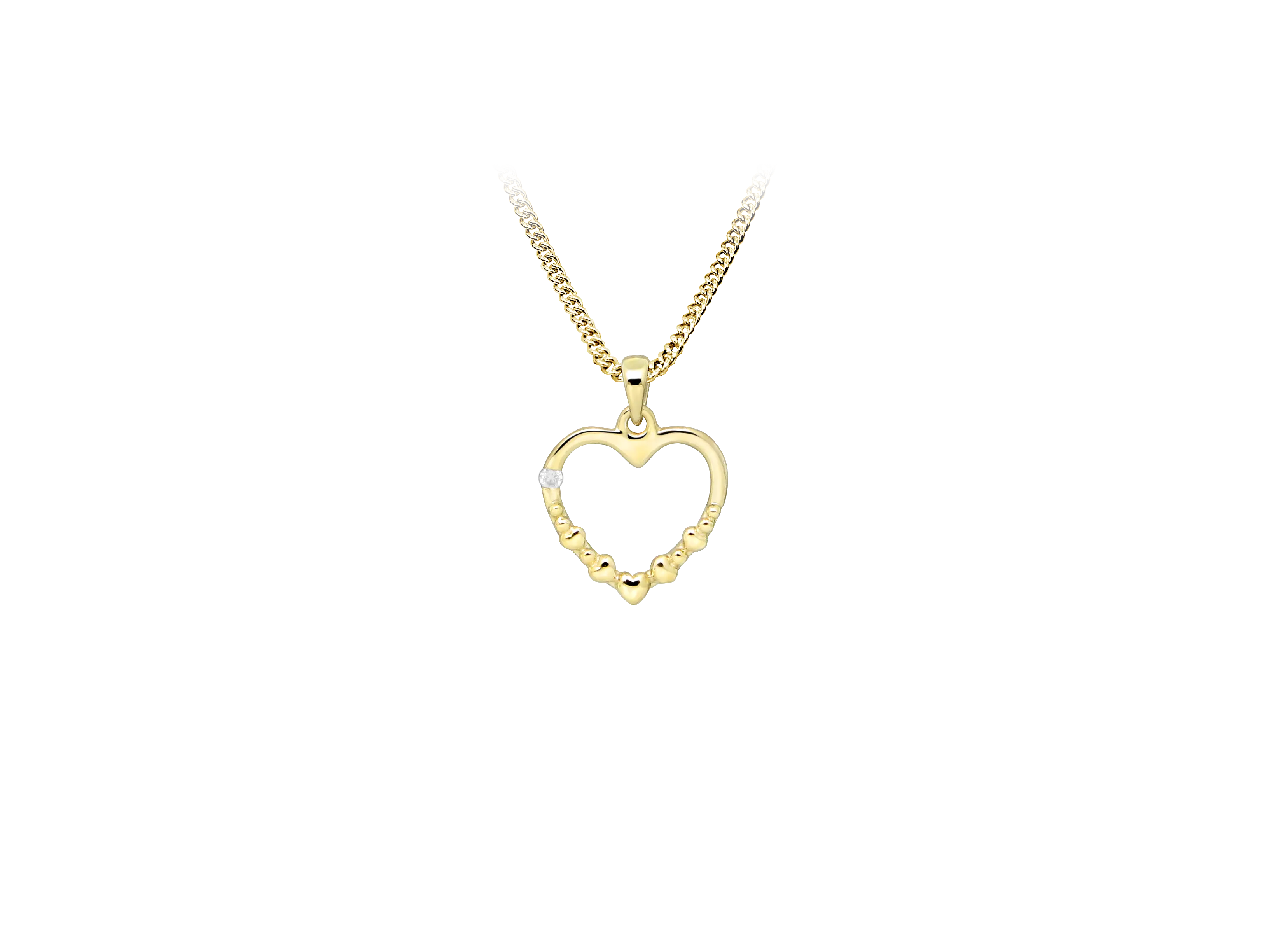 Heart dot halskæde - 8 kt. fra Gold Essentials by Plaza