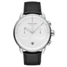 Pioneer // 42mm // Silver // Leather // Black // White fra Nordgreen