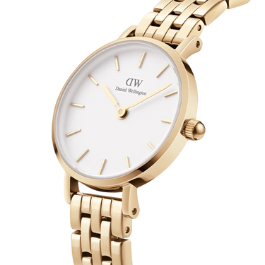 Petite 5-Link Evergold 28 mm - Guld/Hvid fra Daniel Wellington