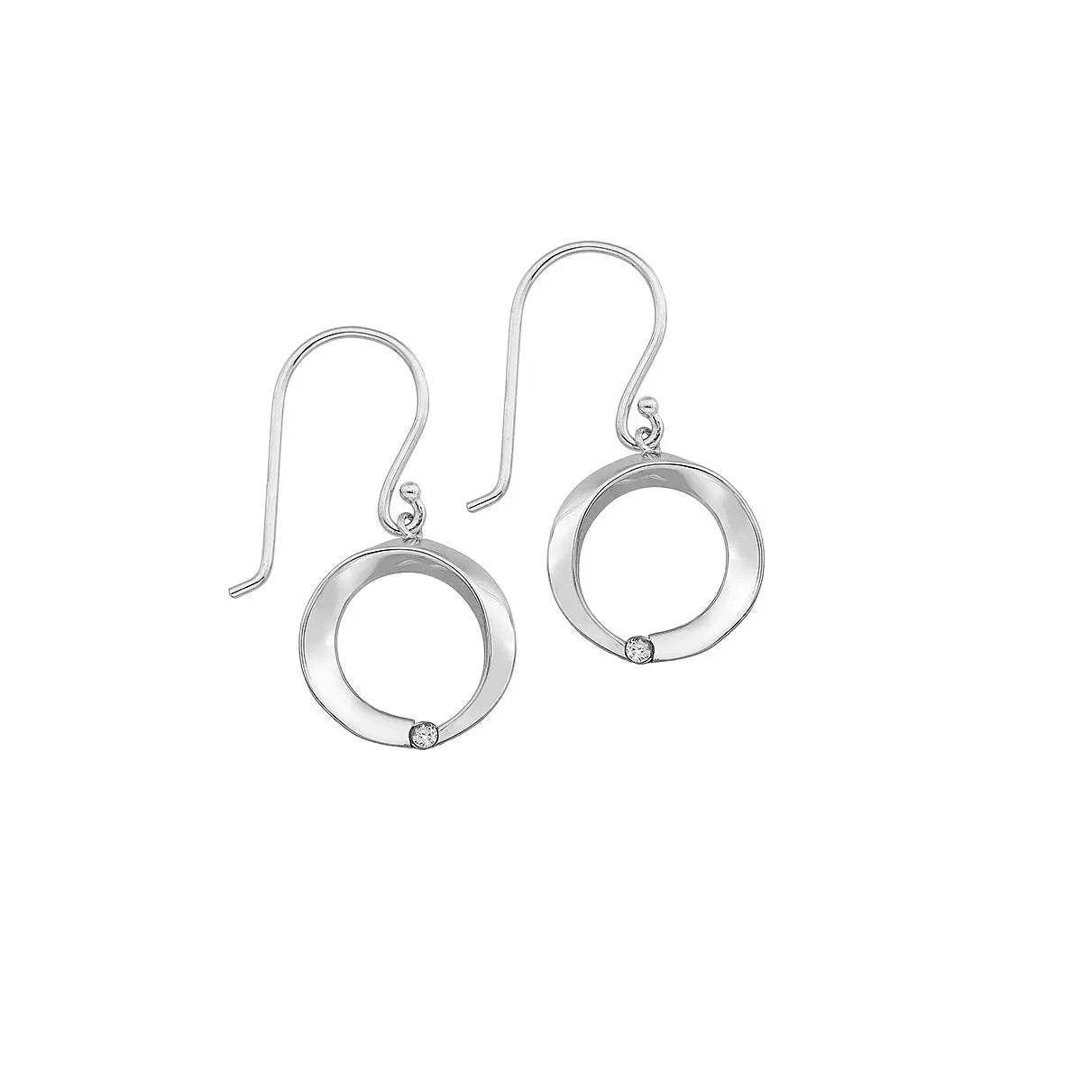 Simple cirkel øreringe - Sølv fra Silver Essentials by Plaza