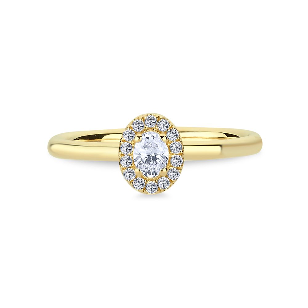 Champagne Ring m. 0,17+0,07ct. W-si - 14 kt. fra Nuran