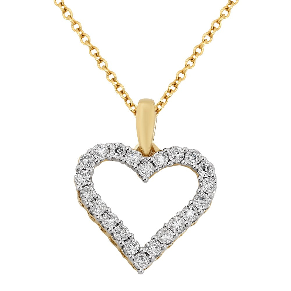 Diamond Heart vedhæng 0,08 ct. - 14 kt. Guld