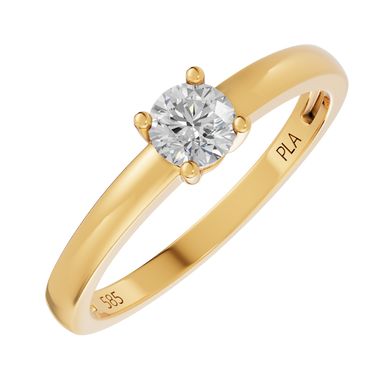 Queen square 0,30 ct ring - 14 kt. Guld