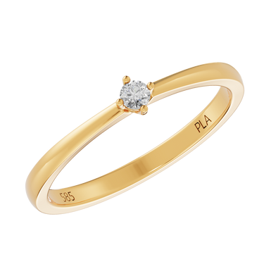 Princess square 0,05 ct ring - 14 kt. Guld