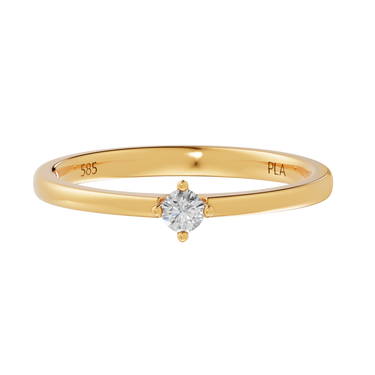 Princess square 0,08 ct ring - 14 kt. Guld