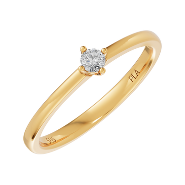 Princess square 0,08 ct ring - 14 kt. Guld