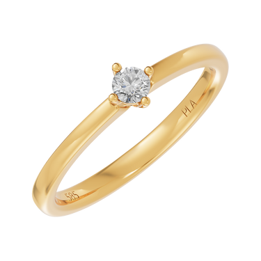 Princess square 0,13 ct ring - 14 kt. Guld