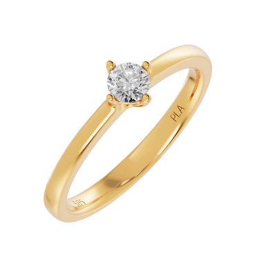Princess square 0,25 ct ring - 14 kt. Guld