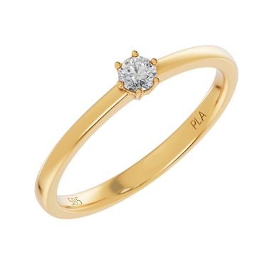 Princess star 0,10 ct ring - 14 kt. Guld