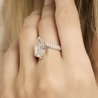 Classic Solitairering 4,58 ct. - 14 kt.  Hvidguld