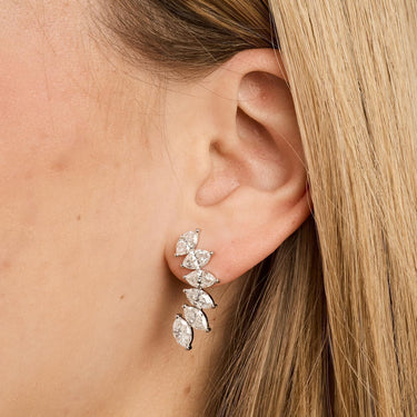 Lange øreringe 4.57ct. - 14 kt Hvidguld